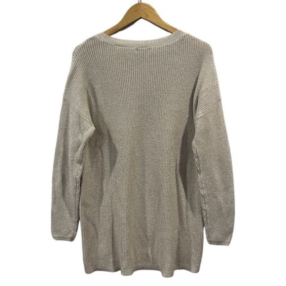 Ana Cream Metallic knit Cream crew neck sweater PXL - Picture 2 of 8